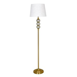 ЛАМПИОН FL25011 МЕТАЛ-СТЪКЛО ЗЛАТИСТО-ЕКРЮБЕЖОВ ЦВЯТ E27 31X150СМ