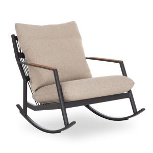 Ляв ъглов диван Нова Карина в сив цвят със светли възглавнички и табуретка с размери 278х218х85см