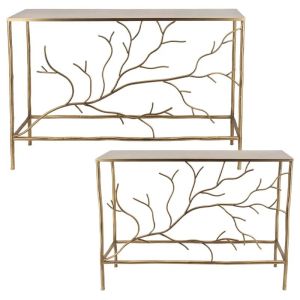 МЕТАЛЕН КОМПЛЕКТ КОНЗОЛНИ МАСИ/2 ЗЛАТИСТИ ПРАВОЪГЪЛНИКА/КЛОНИ - Д: 120x35x80, Ш: 100x30x75см 1/KIB