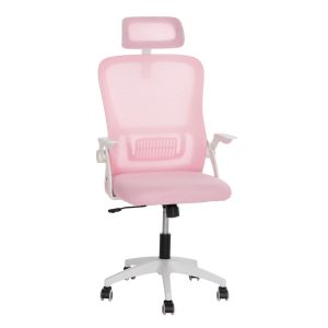 ОФИС СТОЛ BLAZER HM1205.04 РОЗОВ МРЕЖЕСТЕН ПЛАТ - БЕЛИ ПОДЛАКНАТНИЦИ 60X58X110-130ВСМ.