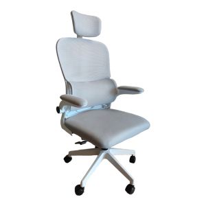 ОФИС СТОЛ RECKO, МРЕЖЕСТ ПЛАТ, СИВ НЮАНС, 56X62X116-125 СМ