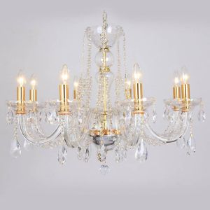 ПОЛИЛЕЙ КРИСТАЛИ ЗЛАТНИ СВЕЩИ 82X70CM