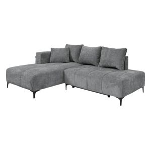 РАЗТЕГАТЕЛЕН ДИВАН JASPER ЛЯВ ЪГЪЛ, ПЛАТ, СИВ ЦВЯТ, 255X170X90СМ