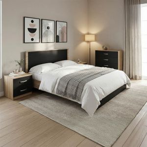 СПАЛЕН КОМПЛЕКТ ATHOS SONOMA ANTHRACITE С ЛЕГЛО 160X200 СМ, КОМПЛЕКТ ОТ 4 ЧАСТИ