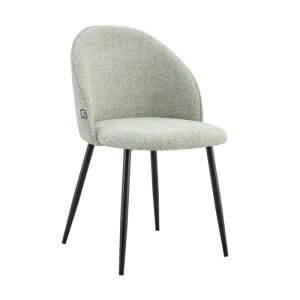 ТРАПЕЗАРЕН СТОЛ LILY, ЦВЯТ МЕНТА, ПЛАТ, С ЧЕРНИ МЕТАЛНИ КРАКА, 52X52X81СМ