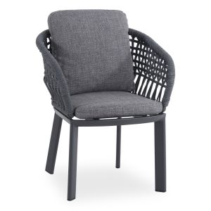 ТРАПЕЗЕН СТОЛ LADRIS SM6399.01, АЛУМИНИЙ, ЦВЯТ ВЪГЛЕН С ВЪЗГЛАВНИЦИ 65X66.5X78HСМ