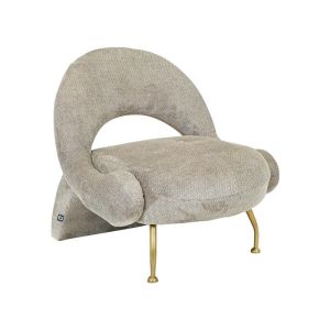 Кръгла табуретка New Lux в сив цвят с размери 46х46х43см