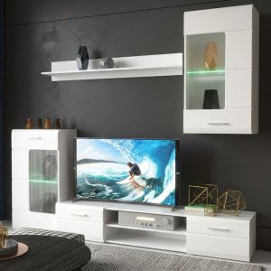 ХОЛНА ГАРНИТУРА SALETO БЯЛА 230.2X39.6X202.4СМ