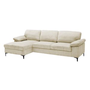 ЪГЛОВ ДИВАН CYRIL В ДЕСЕН ЦВЯТ, БЕЖОВ КАДИФЕН ПЛАТ