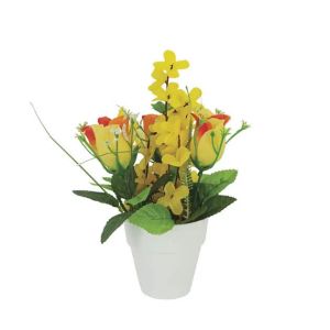 Fl-9 pot with orange flower arrangement - high quality 22 cm**note: design may differ from image