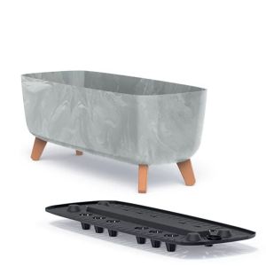 GRACIA CASE CONCRETE PLASTIC FLOWER POT WITH CONCRETE EFFECT 40X19.5X18CM