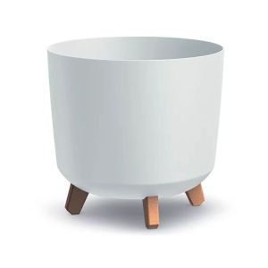 GRACIA TUBUS WHITE PLASTIC FLOWER POT D30X28.5 CM