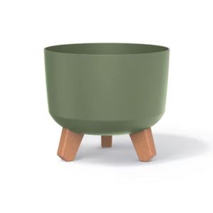GRACIA FLOWER POT EARTH GREEN COLOR PLASTIC COLOR 20X20X17CM