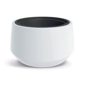 HEOS WHITE PLASTIC FLOWER POT L34X20 CM
