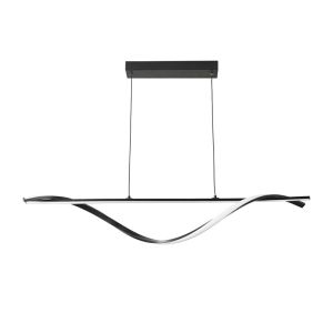 LED METAL CHANDELIER INFINITY WITH BLACK LAMPSHADE 120X12X150 CM
