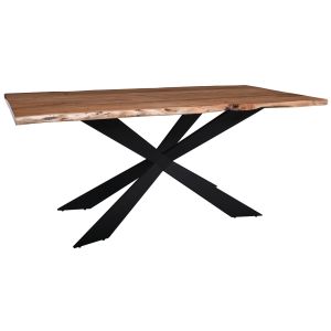 Lizard-wt трапезарна маса, черно боядисан метал, естествено акациево дърво