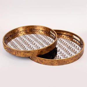 S/2 подноси Ps с огледало бронз 40x40x4см / 36x36x4см