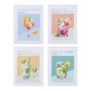 S/4 платно картина коктейл бяло - цветно 30x1.8x40см
