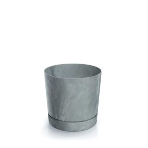 TUBO P PLASTIC FLOWER POT WITH CONCRETE EFFECT 13X13X13 CM
