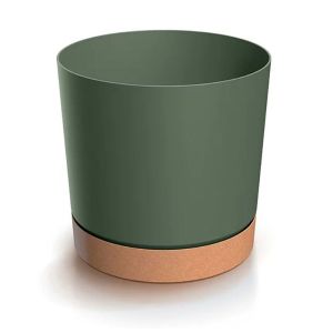 TUBO PM ПЛАСТМАСОВА САКСИЯ В МАСЛИНЕНО ЗЕЛЕН ЦВЯТ, 13X13 СМ