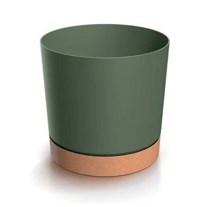 TUBO PM PLASTIC FLOWER POT, OLIVE GREEN, 11X11 CM