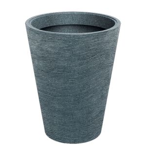 TUBRA КРЪГЛА СРЕДНА ГРАНИТНА ПЛАСТМАСОВА САКСИЯ 48X48X60 СМ