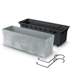 URBI BOX WITH CONCRETE EFFECT, PLASTIC FLOWER POT 58X18X19.5 CM