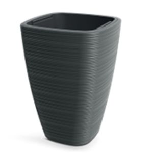 VENA SQUARE FLOWER POT DARK GREY