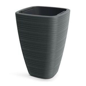 VENA SQUARE FLOWER POT DARK GREY
