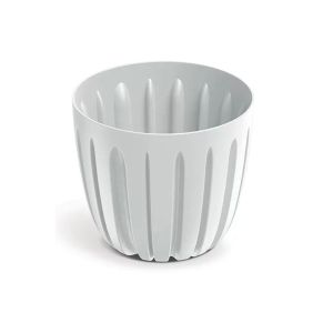 WARIO WHITE PLASTIC FLOWER POT 14X12.5 CM