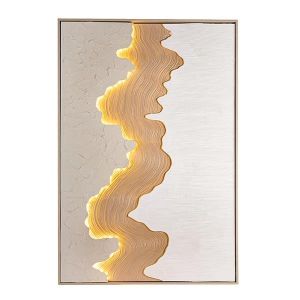 Абстрактна картина Led платно бежово-розово-бяло 62x5x92см