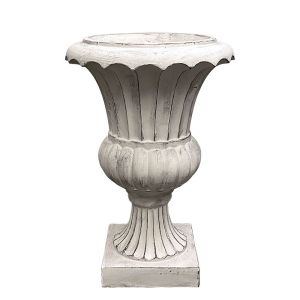 Fiberglass amphorae, vase/pot, beige, old - h75cm 1/kib