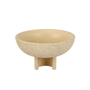 Beige cement bowl, Zagre flower pot with base Φ25x14cm - 1/8kib