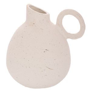 WHITE CERAMIC VASE 18.5X15X18 CM