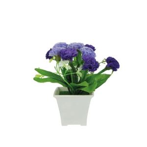 White pot with purple carnations - 7.5x7.5x17cm 1/144kib