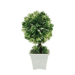 White ball succulent in white pot 12x22cm 96/box