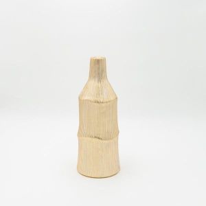 Vase - polyresin bottle, gold 11.5x11.5x29cm