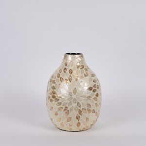 Vase beige - iridescent white 25x34cm