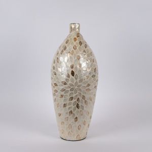 Vase beige - iridescent white 23x57cm