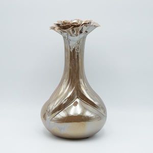 Ceramic flower vase, dark silver, 18.5x18.5x30.5cm