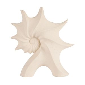 Ceramic vase shell beige 23x8x25.5cm