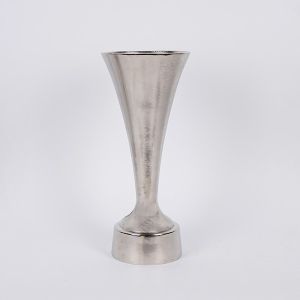 Vase metallic silver 19.5x16x45cm