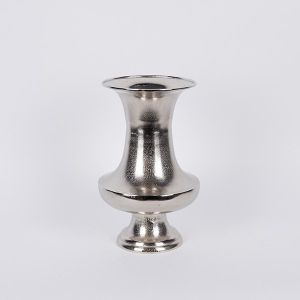 Vase metallic silver 21.5x20.5x35.5cm