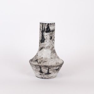 Vase metal mosaic white antique 21x21x31cm