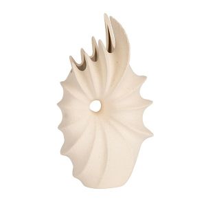 Vase with ceramic shell, beige 15.5x11.8x27cm