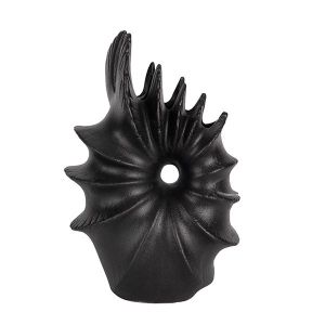 Ceramic shell vase, black 14.3x10.3x21.5cm