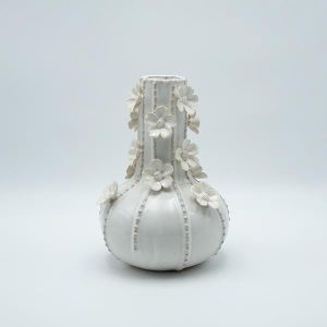 Flower vase, ceramic, white, 17x17x24.5cm