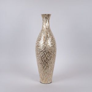 Vase, iridescent white, 19x63 cm