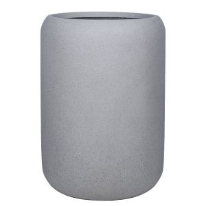 Tall large fiberclay gray granite flower pot, pump and barrel - Φ54x76cm