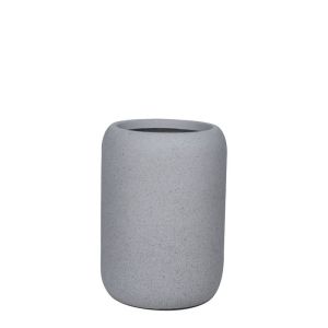 Tall small fiberclay pot gray granite pump with lump - Φ32x45cm